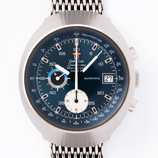 Omega Speedmaster Mark III, «Deep Blue», Ref. 176.002, Automatik, Edelstahl, 1972