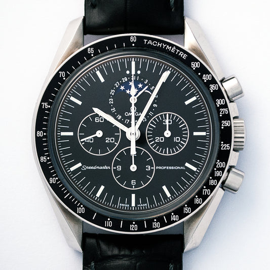 Omega Speedmaster Professional, «Moonwatch», Ref. 3876.50.31, Full-Set, 2015 Handaufzug, Datum, Glasboden, Mondphase, Kaliber 1866