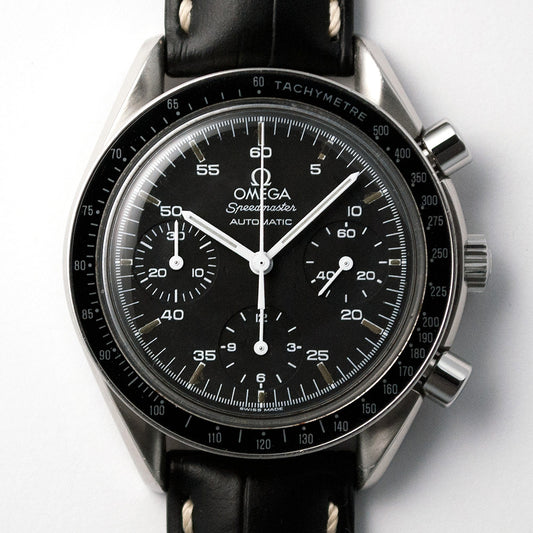 Omega Speedmaster Reduced, Ref. 175.0032.1, mit Werksrevision bei Omega, Garantie bis 10/2023 Edelstahl, Automatic, 39 mm