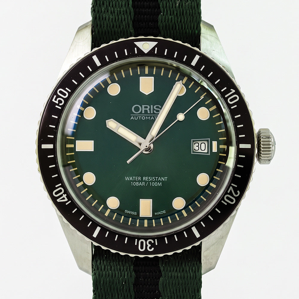 Oris, Divers Sixty Five, Referenz 01 733 7720 4057, Edelstahl, Box und Papiere