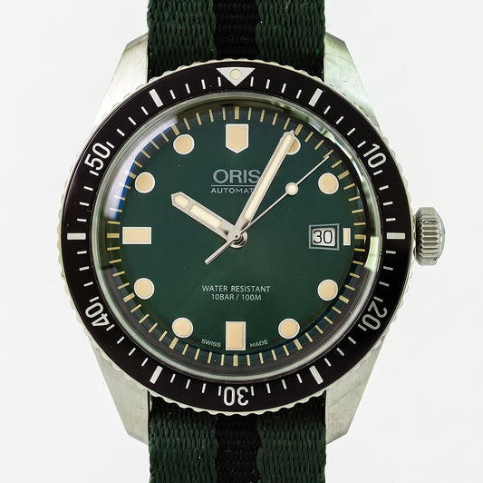 Oris, Divers Sixty Five, Referenz 01 733 7720 4057, Edelstahl, Box und Papiere