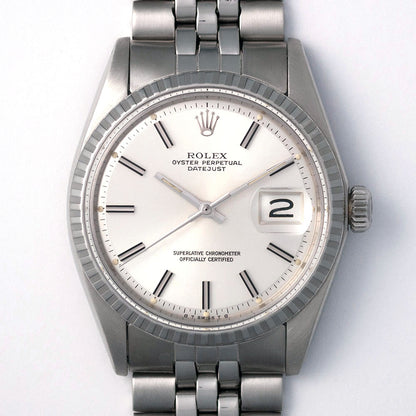 Rolex Oyster Perpetual Datejust, Ref. 1603, mit Sigma Zifferblatt, Automat, Chronometer, Rolex-Jubilé-Stahlband 6251 H, Endlinks 55, 1972