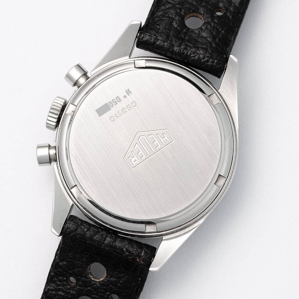 TAG Heuer Carrera 1964 Re-Edition, Referenz CS3110, Edelstahl, Lemania 1873, Racing-Lederband mit Heuer-Dornschliesse
